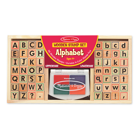 MELISSA & DOUG Alphabet Stamp Set, 56 Letters and Stamp Pad 3557
